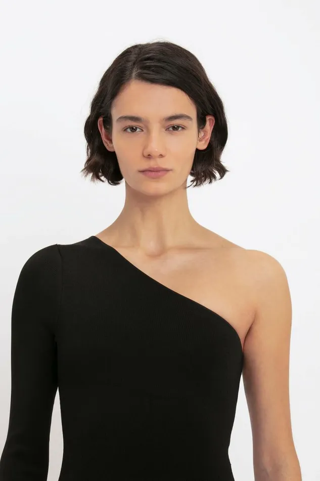 Women Shirts and Tops Victoria Beckham VB Body One Shoulder Top In Black
