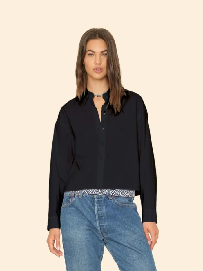 Women Shirts Xirena Jet Black Dawson Crisp Shirt