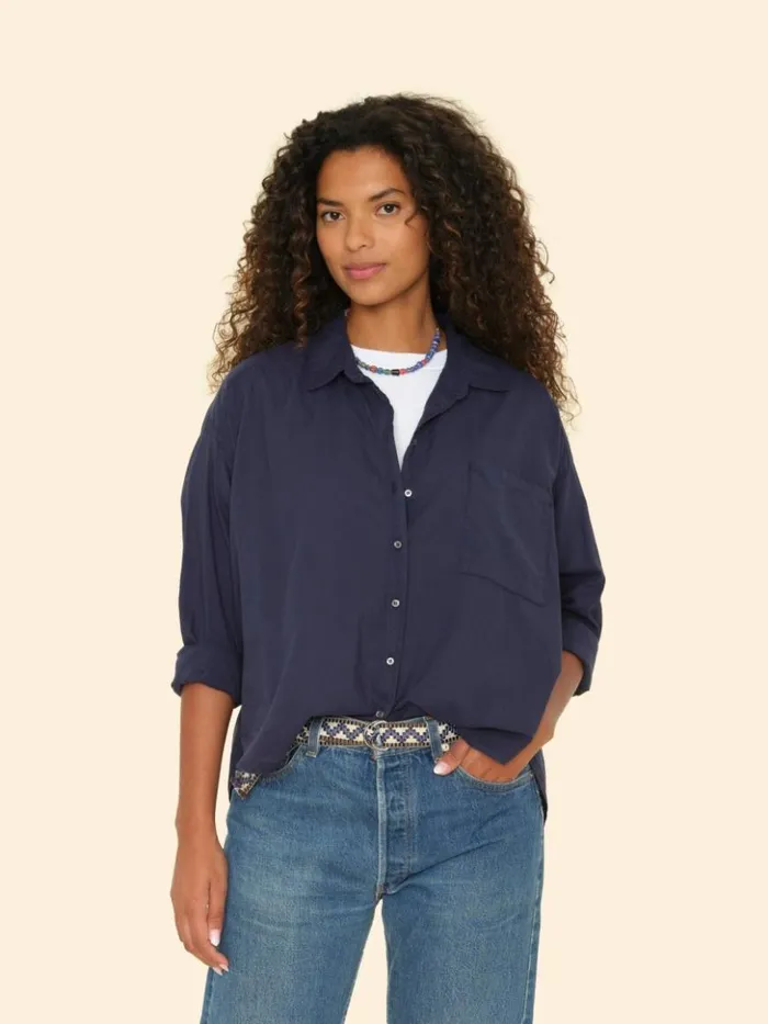 Women Shirts Xirena Navy Jordy Shirt