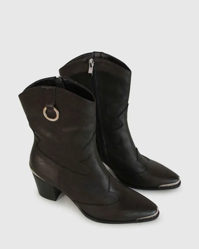 Women Shoes Belle and Bloom Dallas Western Boot 8211 Vintage Black