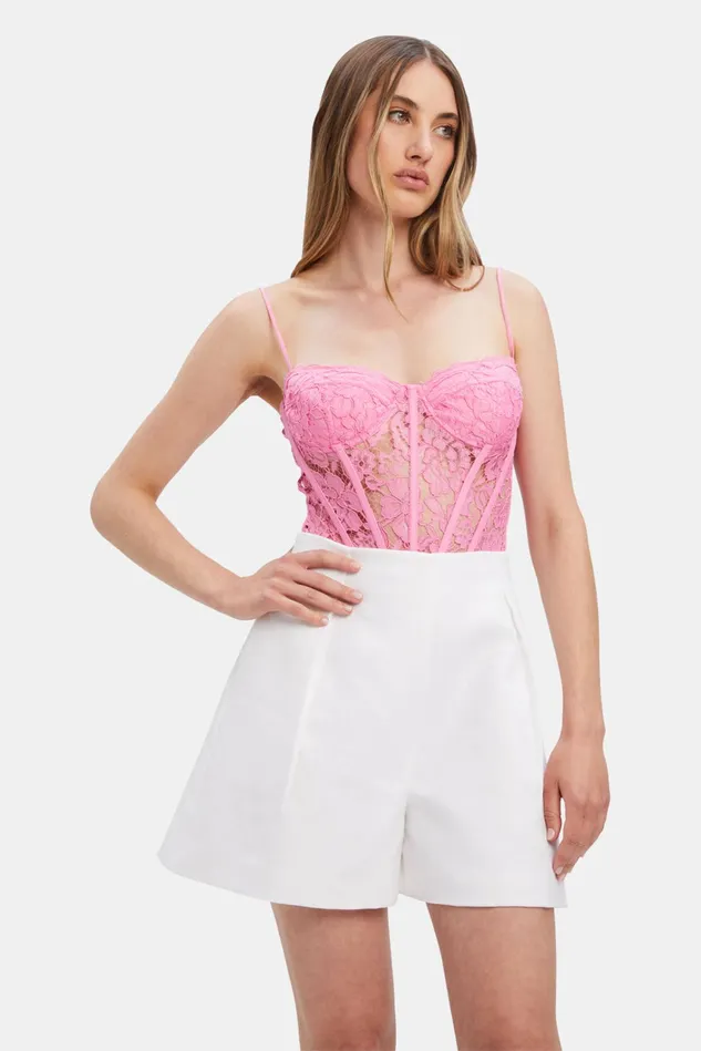 Women Shorts Bardot Iris High Waisted Short In Orchid White Orchid White Women Shorts Bardot Iris High Waisted Short In Orchid White Orchid White