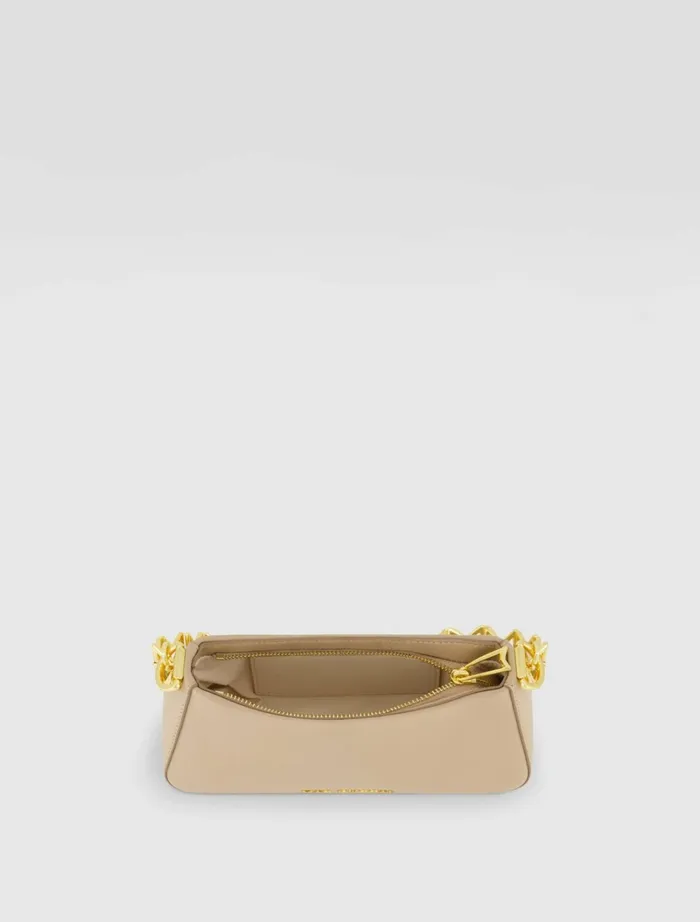 Women Shoulder Bags Mac Duggal Gold Strap Small Taupe Nappa Leather Shoulder Bag 8211 FINAL SALE Taupe