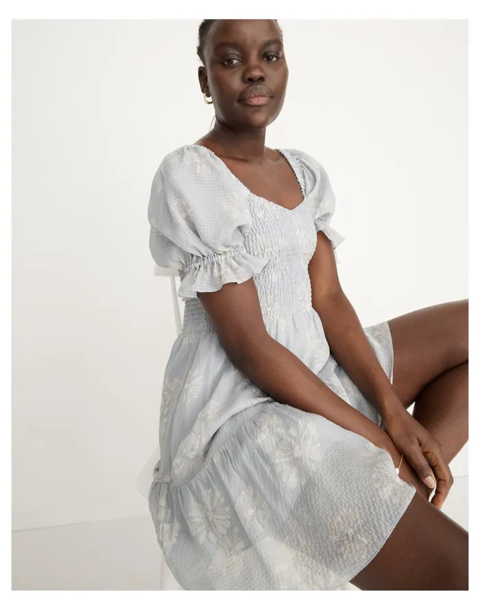 Women Silk Lucie Smocked Mini Dress In Moody Blooms Dusty Pool Madewell Dresses Women Silk Lucie Smocked Mini Dress In Moody Blooms Dusty Pool Madewell Dresses
