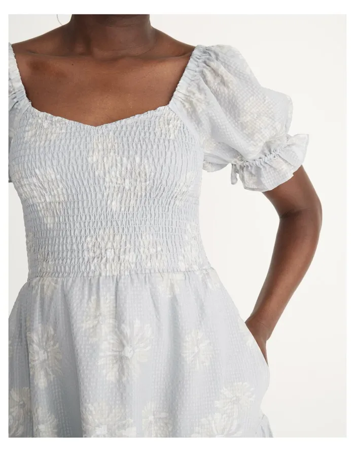 Women Silk Lucie Smocked Mini Dress In Moody Blooms Dusty Pool Madewell Dresses Women Silk Lucie Smocked Mini Dress In Moody Blooms Dusty Pool Madewell Dresses
