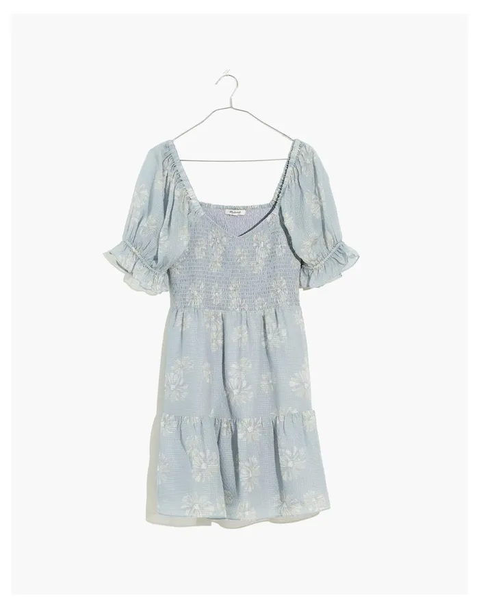 Women Silk Lucie Smocked Mini Dress In Moody Blooms Dusty Pool Madewell Dresses Women Silk Lucie Smocked Mini Dress In Moody Blooms Dusty Pool Madewell Dresses