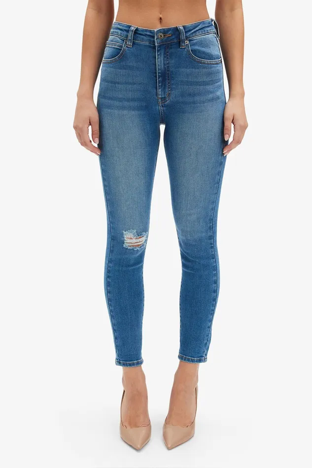Women Skinny Jeans Bardot Khloe Hi Crop Jeans In Dark Denim Dark Denim