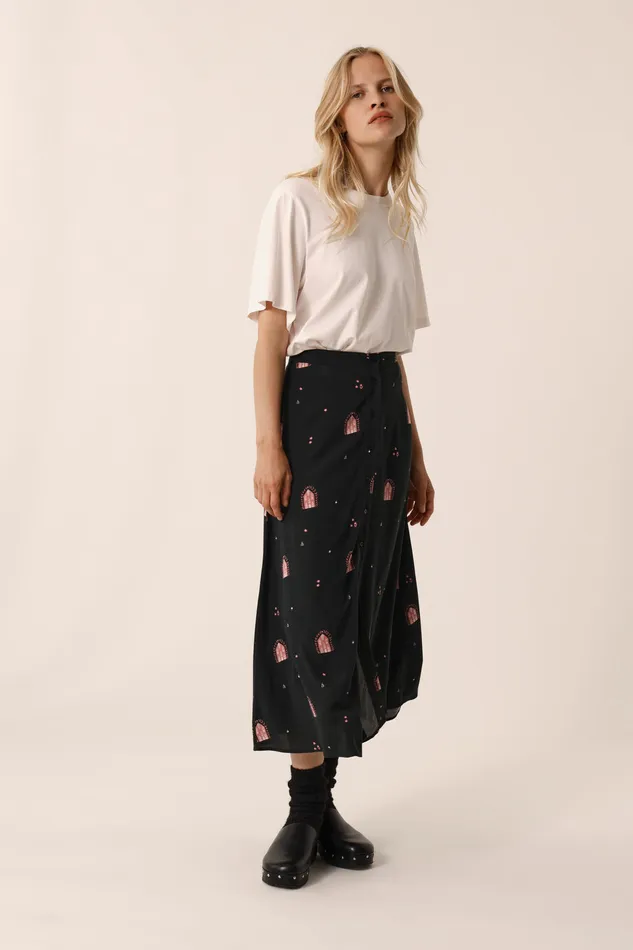 Women Skirt Romina Kasba Jupe Viscose Multicolore Des Petits Hauts Dresses and Skirts