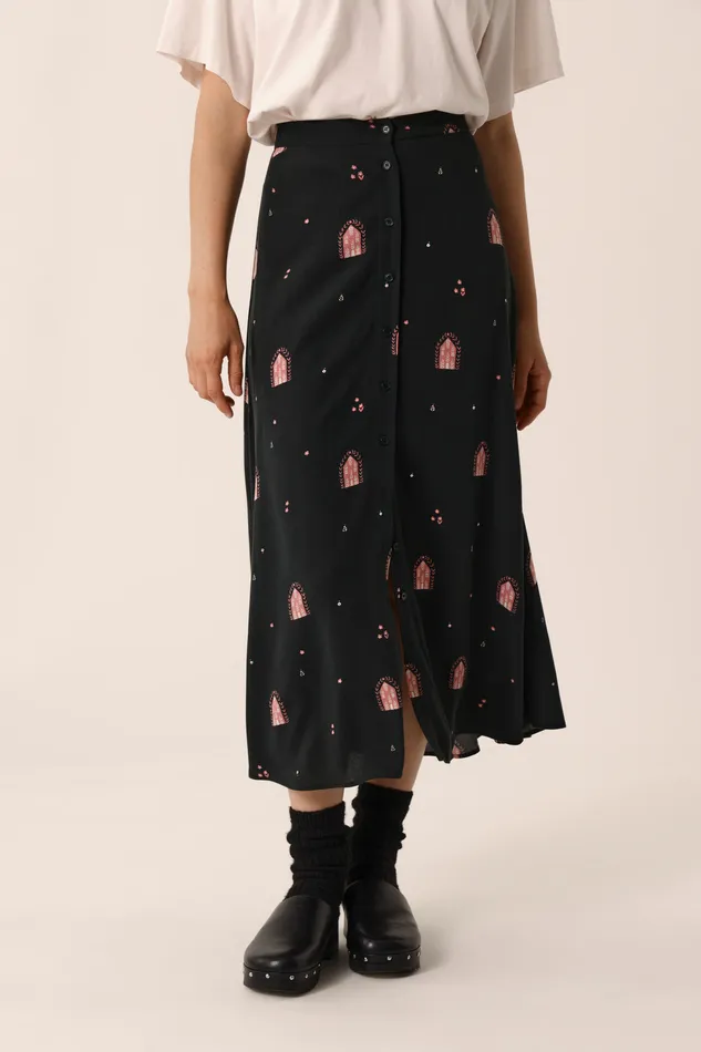 Women Skirt Romina Kasba Jupe Viscose Multicolore Des Petits Hauts Dresses and Skirts