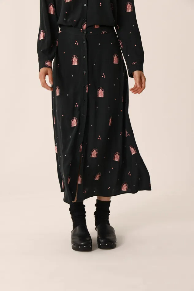 Women Skirt Romina Kasba Jupe Viscose Multicolore Des Petits Hauts Dresses and Skirts