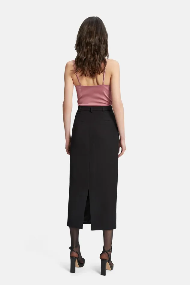 Women Skirts Bardot Tailored Midi Skirt In Black Black Women Skirts Bardot Tailored Midi Skirt In Black Black
