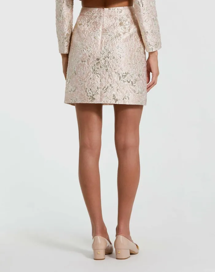 Women Skirts Mac Duggal Brocade Mini Skirt Blush Multi