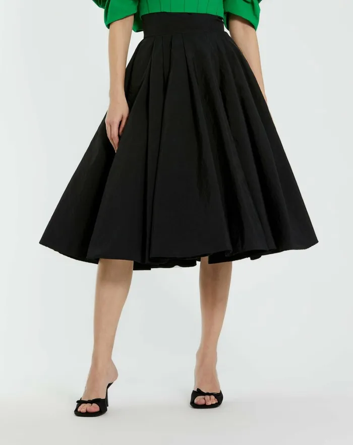 Women Skirts Mac Duggal The Bubbly Faille High Waisted Midi Full Circle Skirt Black