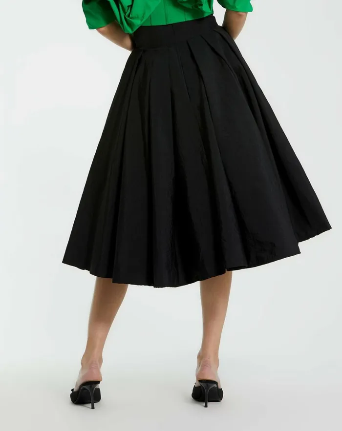 Women Skirts Mac Duggal The Bubbly Faille High Waisted Midi Full Circle Skirt Black