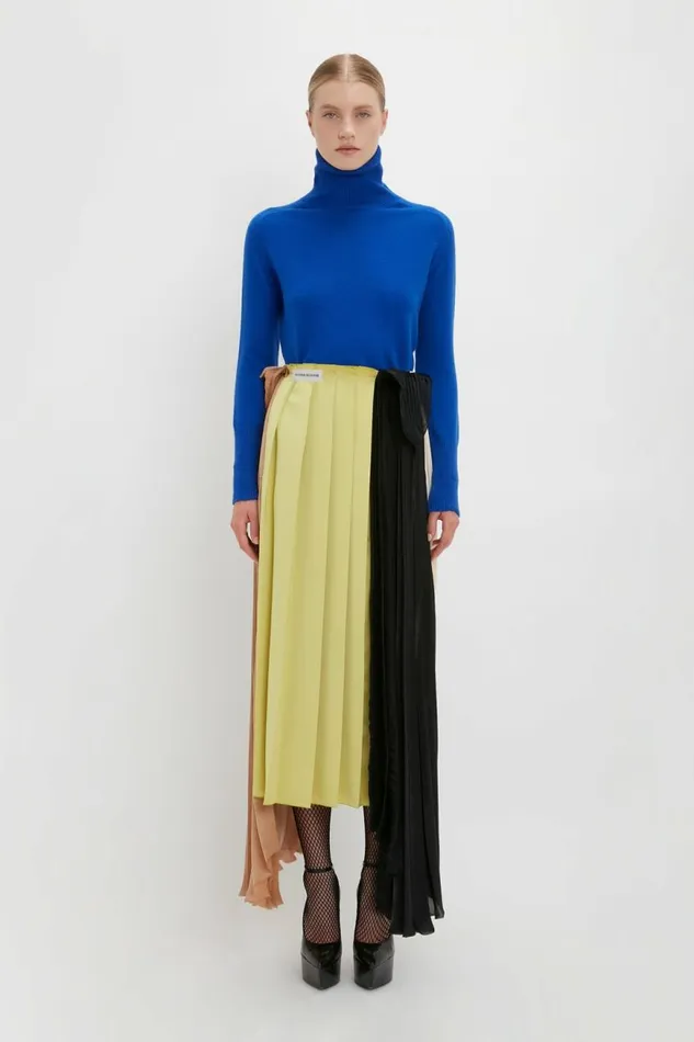 Women Skirts Victoria Beckham Pleated Layer Asymmetric Skirt In Multi