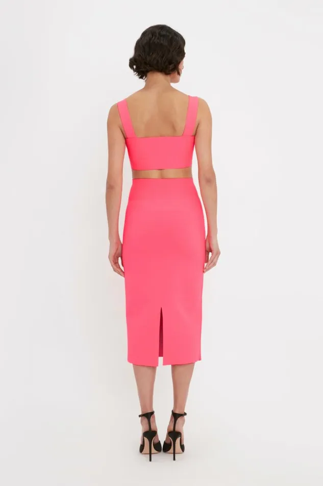 Women Skirts Victoria Beckham VB Body Fitted Midi Skirt In Pink