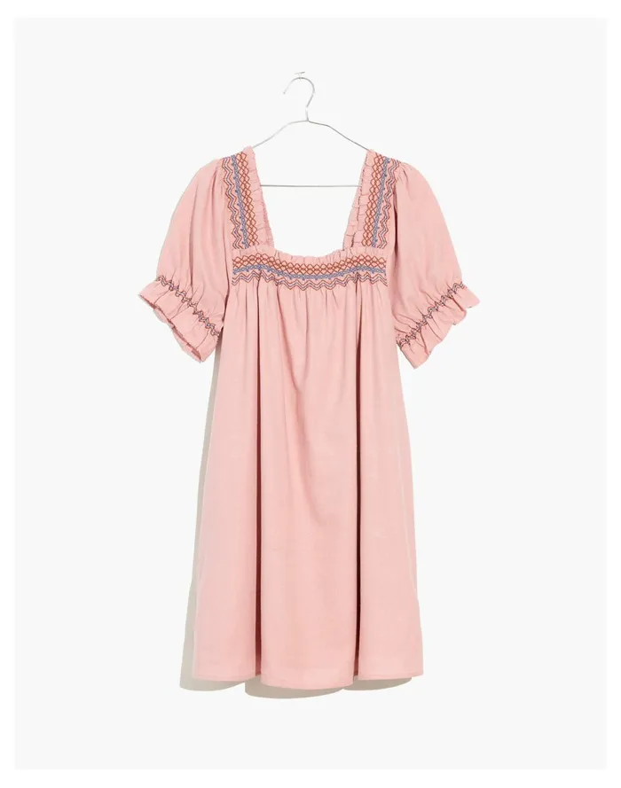 Women Smocked Neck Puff Sleeve Mini Dress Wisteria Dove Madewell Dresses Women Smocked Neck Puff Sleeve Mini Dress Wisteria Dove Madewell Dresses