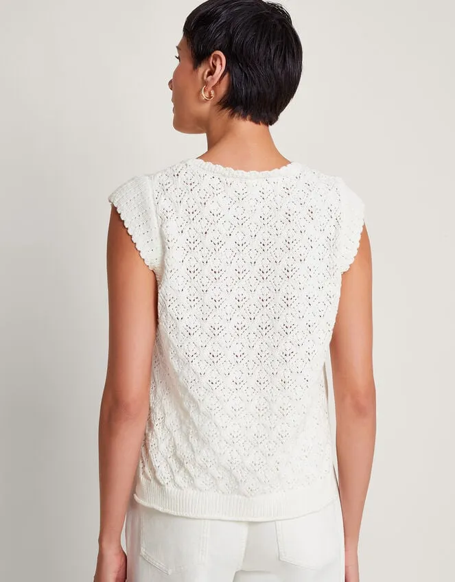 Women Sofia Stitch Knitted Vest Ivory Monsoon Casualwear