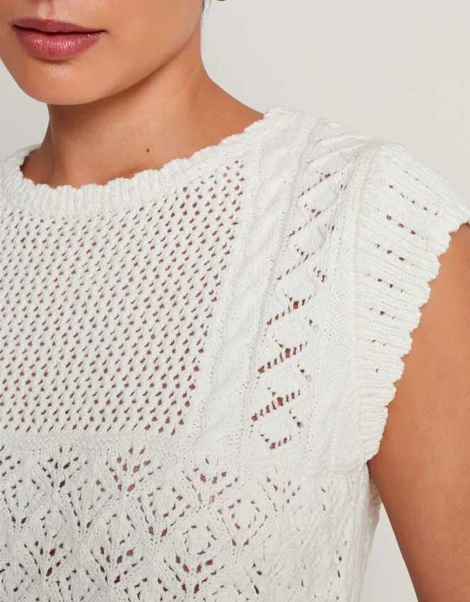 Women Sofia Stitch Knitted Vest Ivory Monsoon Casualwear