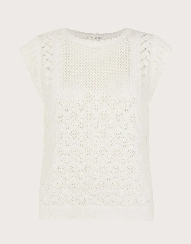Women Sofia Stitch Knitted Vest Ivory Monsoon Casualwear