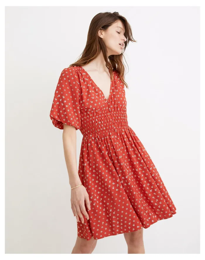 Women Sophia Mini Dress In Bandana Flower Bandana Red Madewell Dresses Women Sophia Mini Dress In Bandana Flower Bandana Red Madewell Dresses