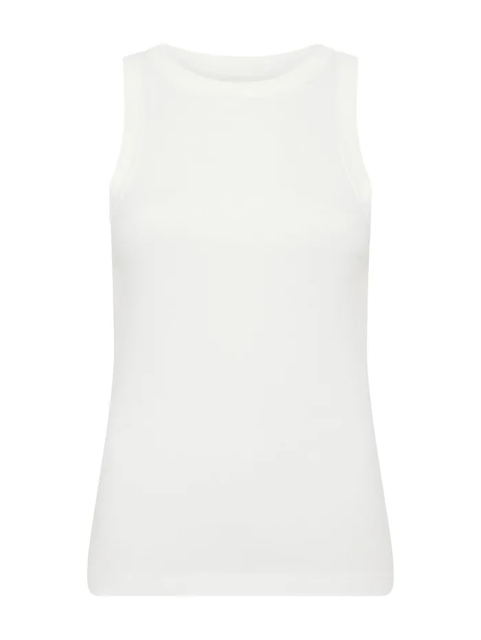 Women St Agni 8211 Organic Cotton Bateau Tank In White The UNDONE Tops