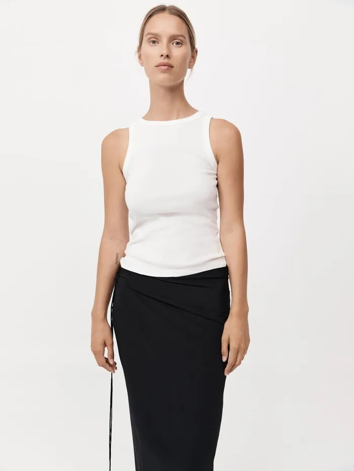 Women St Agni 8211 Organic Cotton Bateau Tank In White The UNDONE Tops