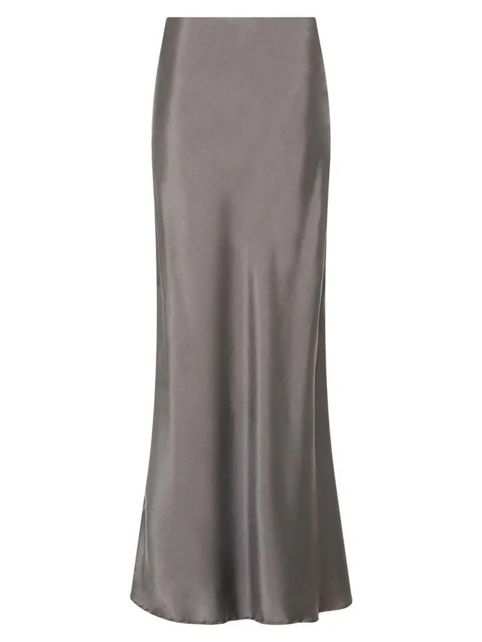 Women St Agni 8211 Soft Silk Maxi Skirt In Pewter Grey The UNDONE Skirts