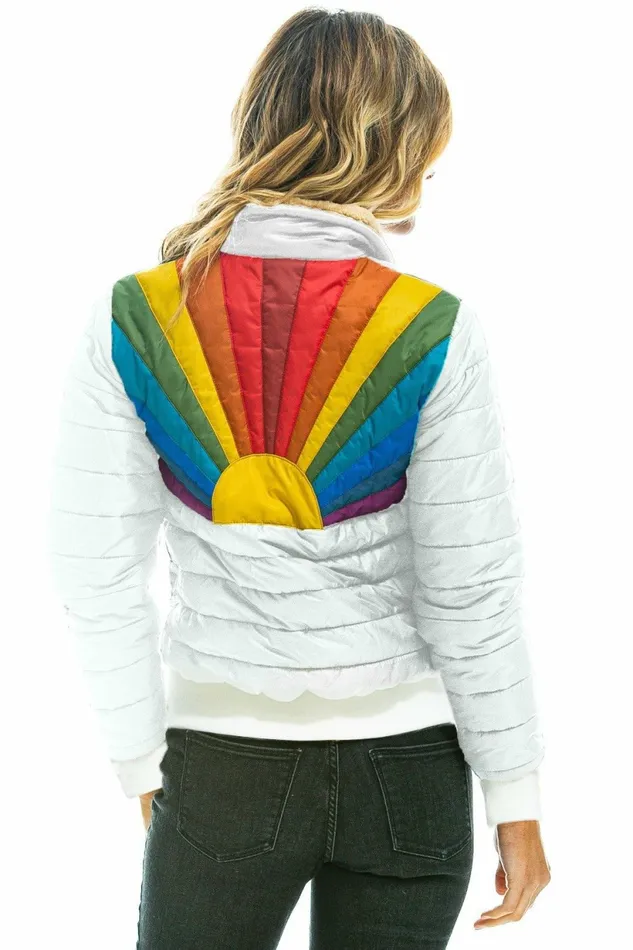 Women SUNBURST JACKET 8211 WHITE Aviator Nation Outerwear