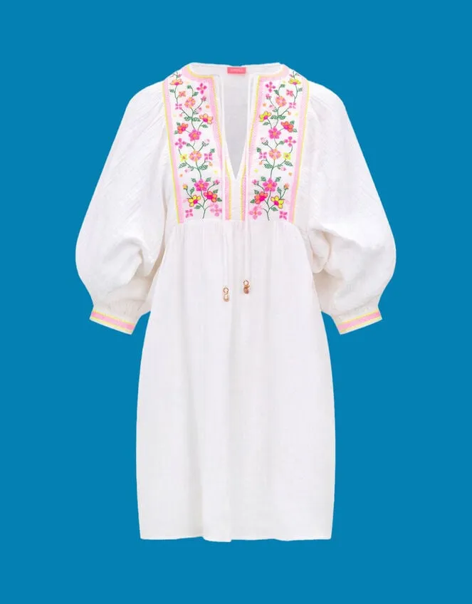 Women Sunuva Floral Embroidered Dress White Monsoon Beachwear and Swimwear