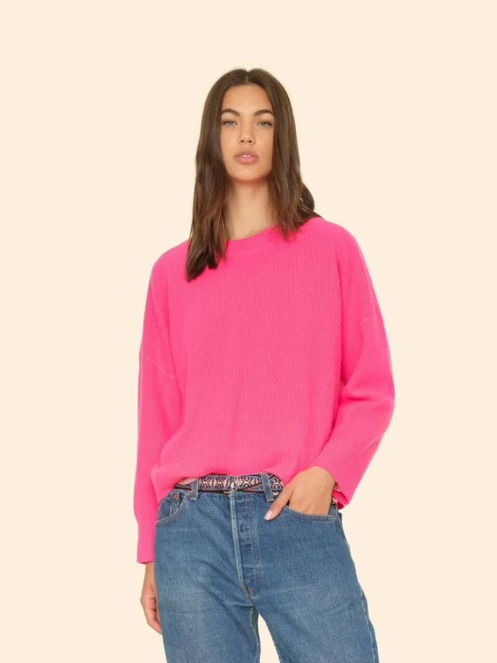 Women Sweaters and Jackets Xirena Dayglo Pink Alfie Sweater