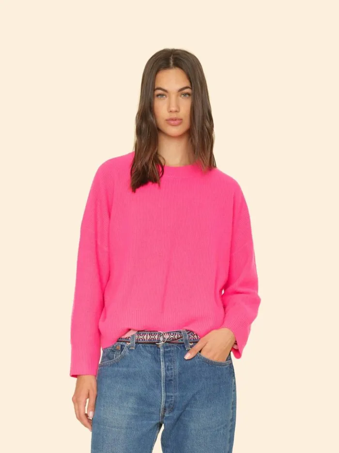 Women Sweaters and Jackets Xirena Dayglo Pink Alfie Sweater