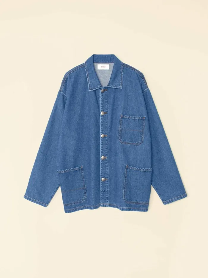 Women Sweaters and Jackets Xirena Deep Indigo Stanford Denim Jacket