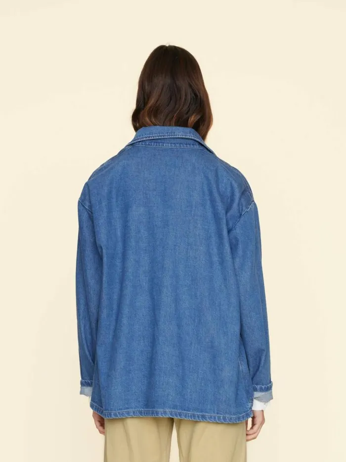 Women Sweaters and Jackets Xirena Deep Indigo Stanford Denim Jacket