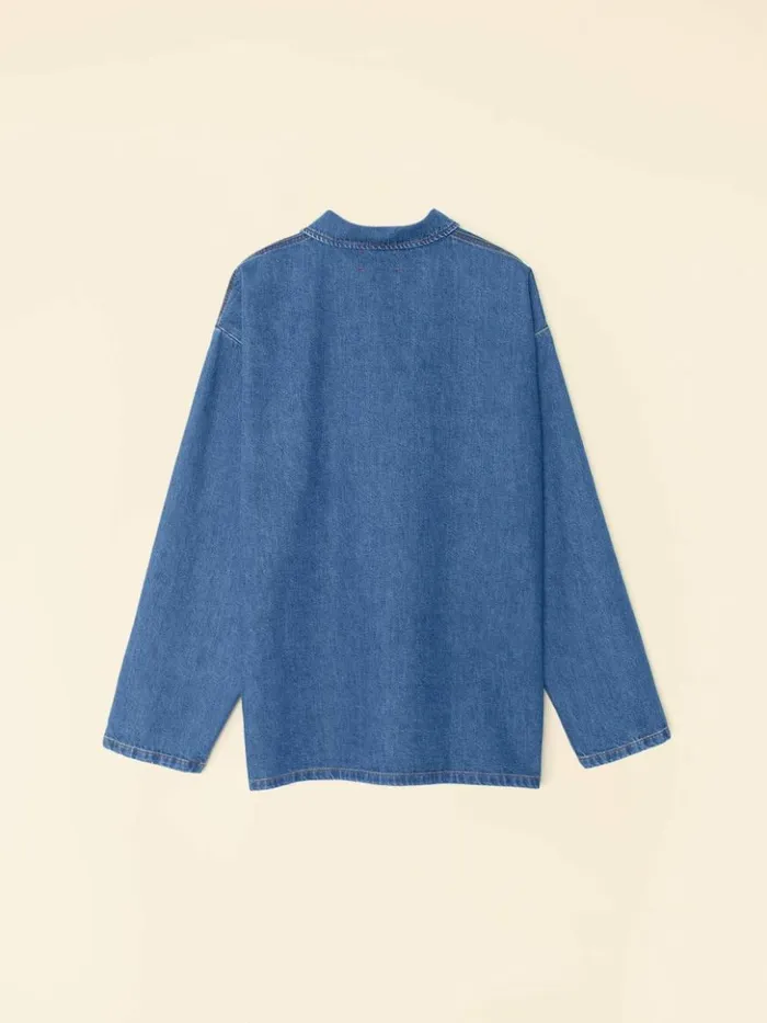 Women Sweaters and Jackets Xirena Deep Indigo Stanford Denim Jacket