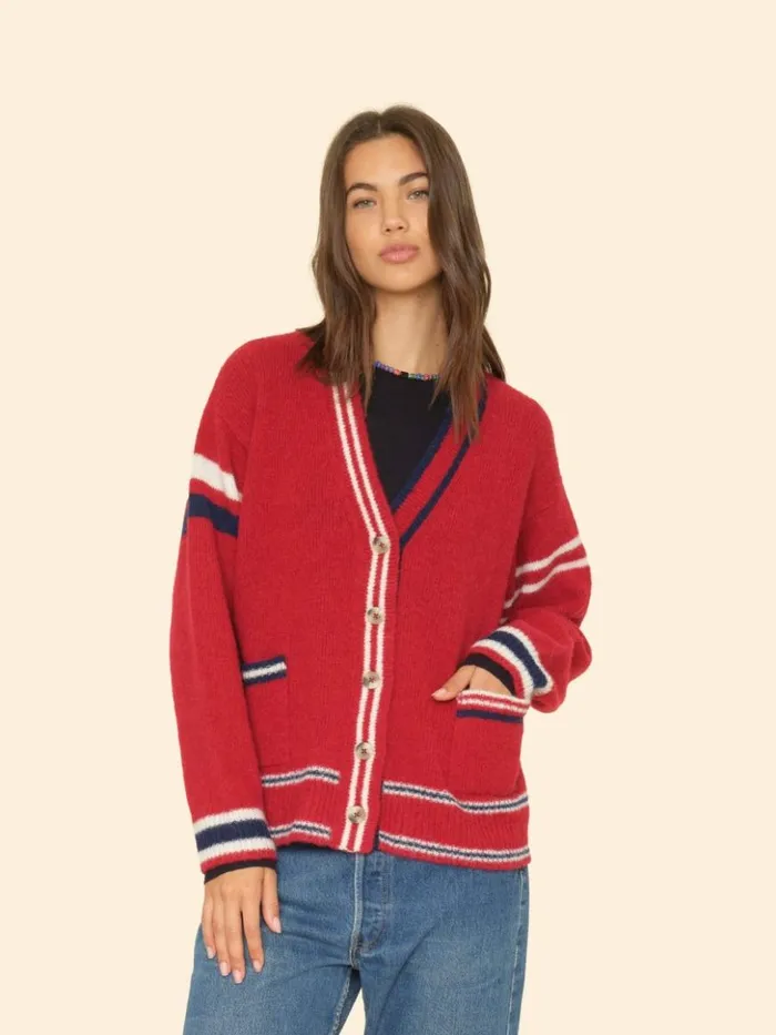 Women Sweaters and Jackets Xirena Red Blue Carey Cardigan