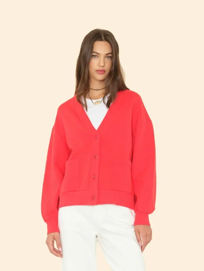 Women Sweats and Tees Xirena Jetty Red Benny Cardigan