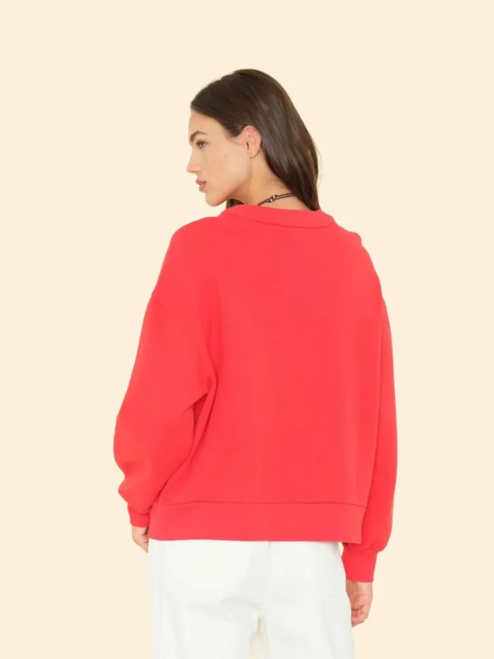 Women Sweats and Tees Xirena Jetty Red Benny Cardigan