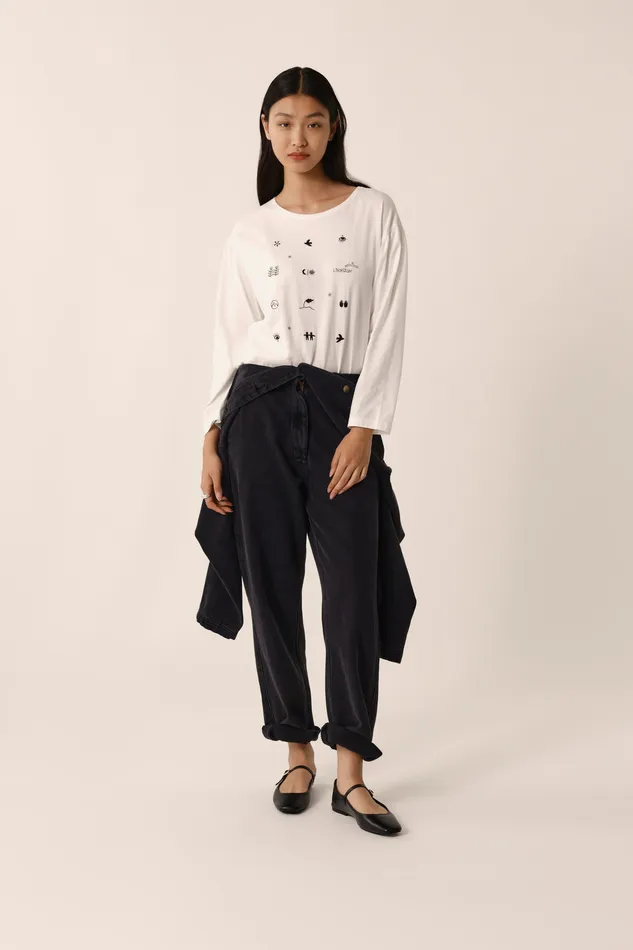 Women TShirt Janana Ecru TShirt Coton Blanc Des Petits Hauts TShirts and Sweatshirts
