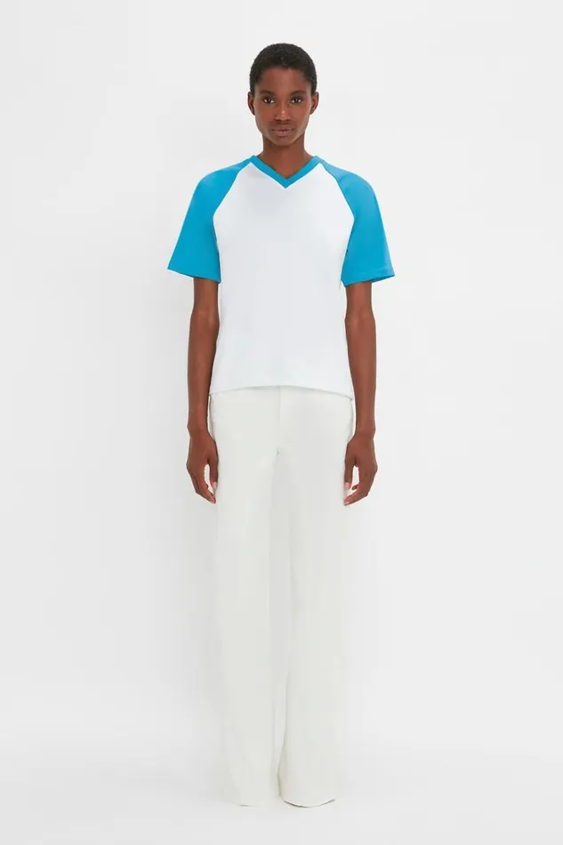 Women TShirts and Sweatshirts Victoria Beckham Football TShirt In Blue