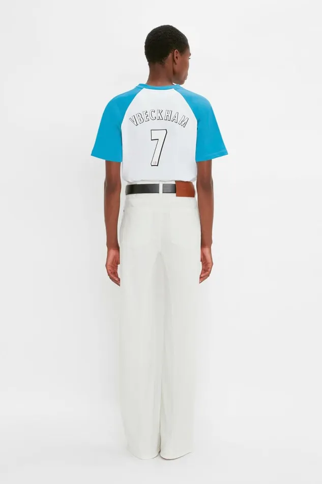 Women TShirts and Sweatshirts Victoria Beckham Football TShirt In Blue