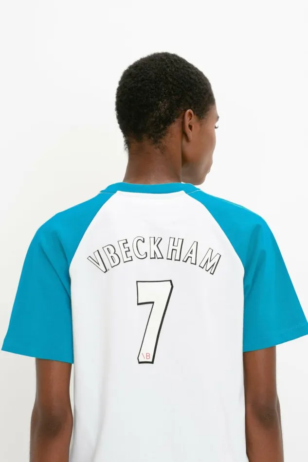 Women TShirts and Sweatshirts Victoria Beckham Football TShirt In Blue