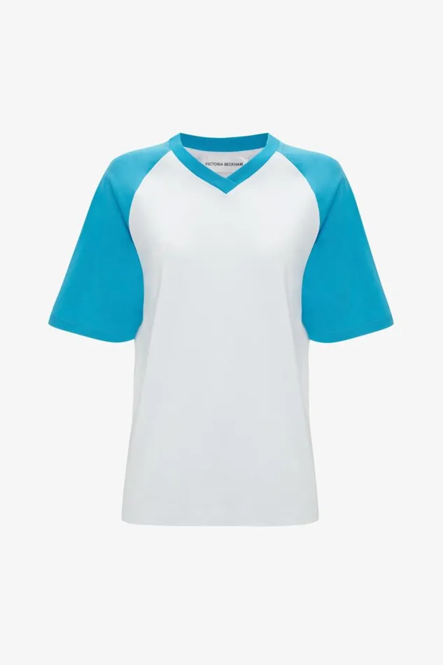Women TShirts and Sweatshirts Victoria Beckham Football TShirt In Blue