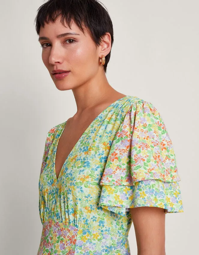Women Tatum Floral Tea Dress Orange Monsoon Dresses