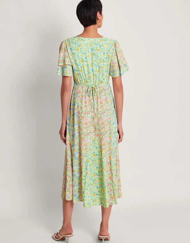 Women Tatum Floral Tea Dress Orange Monsoon Dresses