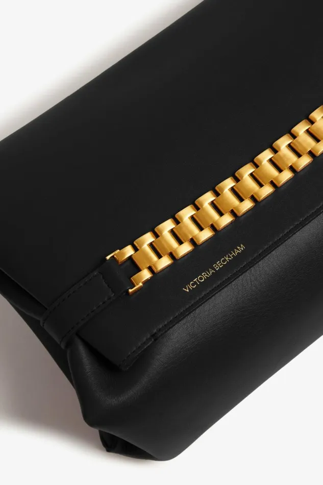 Women The Chain Pouch Victoria Beckham Chain Pouch Bag In Black Leather