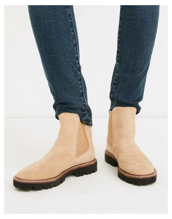 Women The Citywalk Lugsole Chelsea Boot In Suede Earthen Sand Madewell Boots Women The Citywalk Lugsole Chelsea Boot In Suede Earthen Sand Madewell Boots