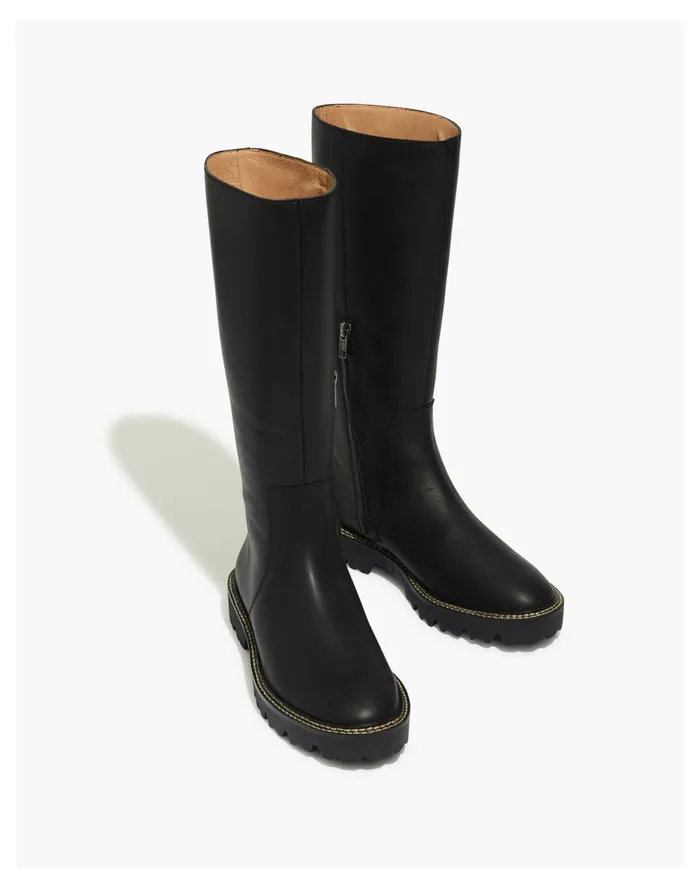 Women The Citywalk Lugsole Tall Boot In Leather True Black Madewell Boots Women The Citywalk Lugsole Tall Boot In Leather True Black Madewell Boots
