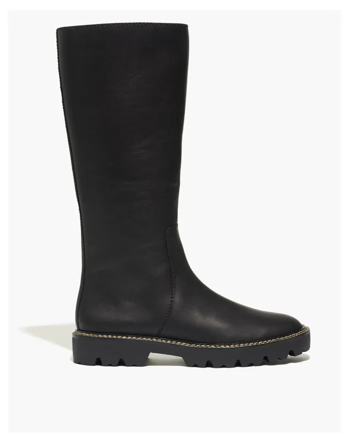 Women The Citywalk Lugsole Tall Boot In Leather True Black Madewell Boots Women The Citywalk Lugsole Tall Boot In Leather True Black Madewell Boots