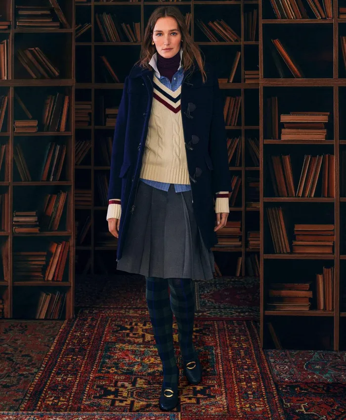Women The Essential Brooks Brothers Stretch Pleated Skirt Dark Grey Brooks Brothers Pants and Skirts