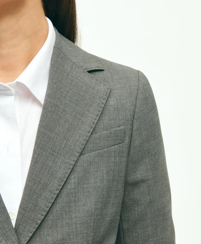 Women The Essential Brooks Brothers Stretch Wool Jacket Dark Grey Brooks Brothers Blazers